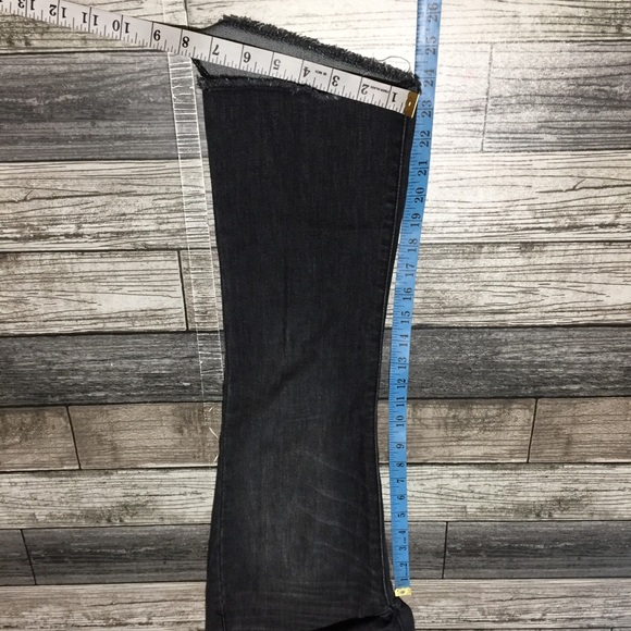 Abercrombie Fitch High Rise Cropped Flare Jeans Women’s 24/26R Black Gray - Picture 2 of 11